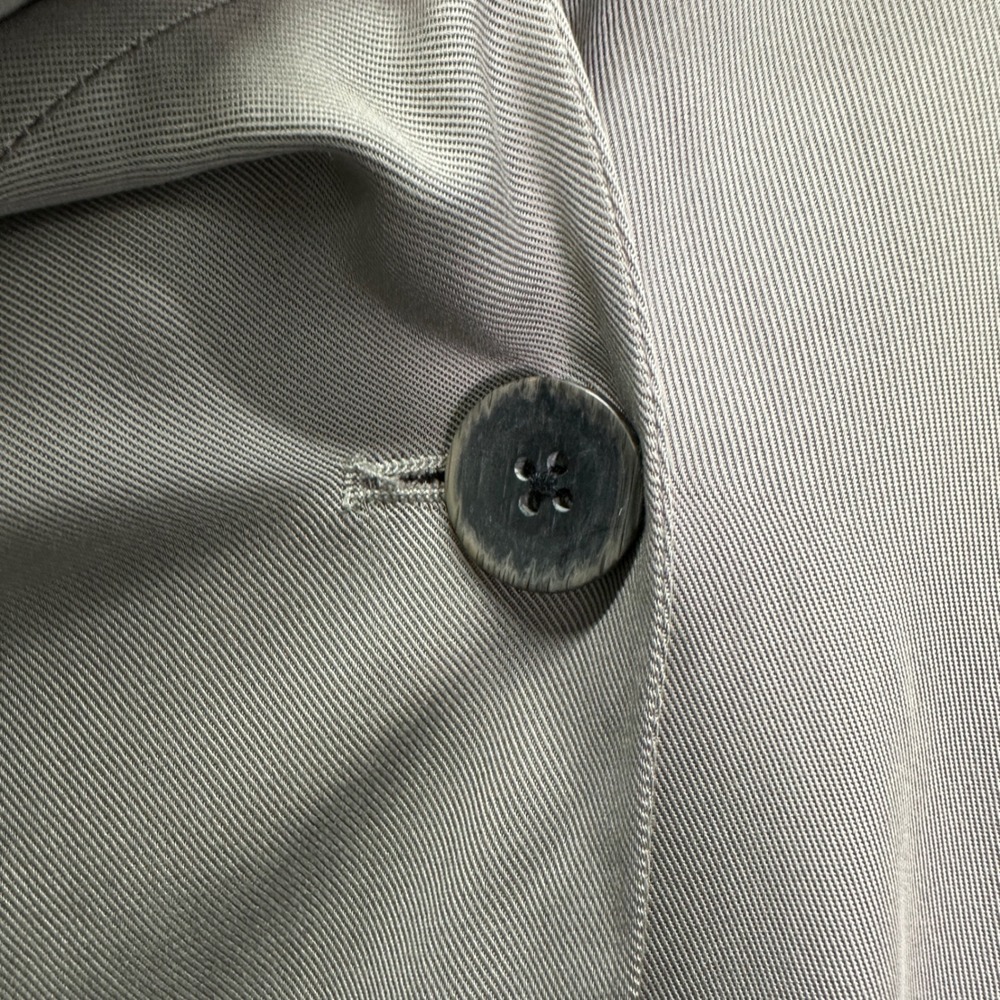 Garnet Hill Asymmetrical Drape Collar Mid-Length Jacket Coat Size 18 Grey Tencel - Picture 5 of 7